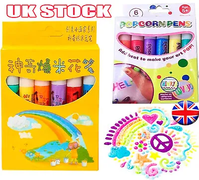 Magic Popcorn Pen Magic Colour Bubble Popcorn Drawing Pens DIY 6 Pcs Kind BEST • £5.70