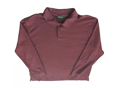 Orvis Men XL Longsleeved Buttons Up Performance Knit Fleece Polo Sweater Maroon • $49.67