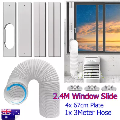 2.4M Sliding Door Vertical Window Kit For Portable Air Conditioner + Hose Plate • $45.29