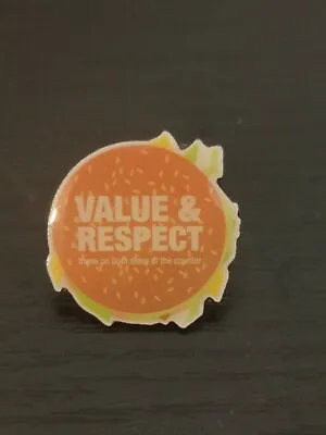 McDonald's Pin Badge Value & Respect Burger  • £9.99