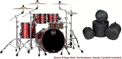 Mapex Saturn Evolution Hybrid Fusion Birch Tuscan Red Lacquer Drums 20_10_12_14 • $2579