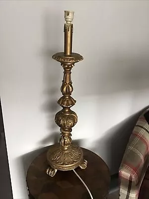 Antique Carved Wood Gilt Tall Lamp  • £75