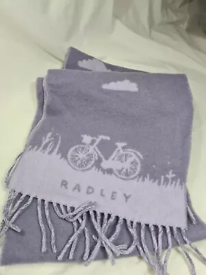 Women's Radley Reversible Lambswool Scarf In Purple Tones Pattern Scarf • £14.99