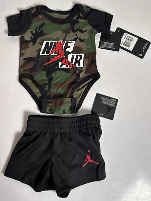 Nike Air Jordan Baby Camo Vest Body Suit Shorts Set X 2 -  Newborn BNWT • £19.99