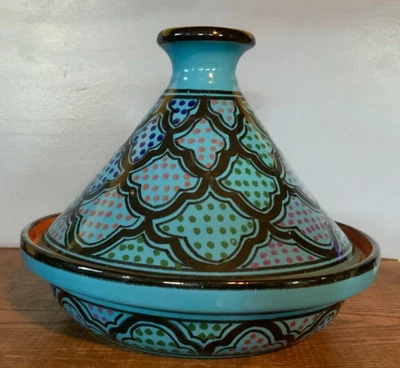 $35 • Buy Le Souk Ceramique Blue 9'' Tagine Made In Tunisia