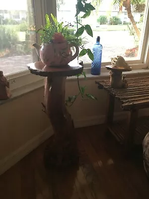 Rustic Wood Pedestal Table  • $185