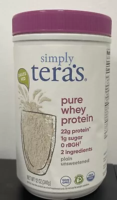 Simply Tera's Pure Whey Protein 12oz Plain Unsweetened 1g SugarExp: 5/27/2024 • $19.99