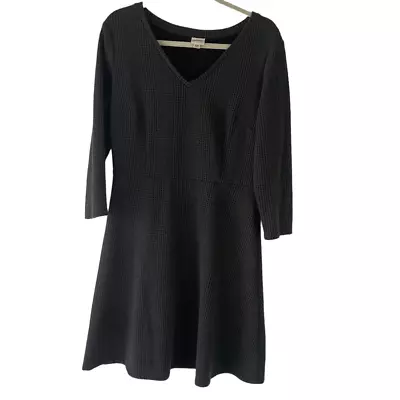 Merona Women's Size Medium Black Houndstooth Knee Length Dress • $21.25