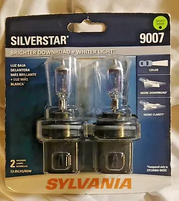 SYLVANIA SILVERSTAR 9007 ST/2 Auto Headlight Bulbs 2 Bulb Set • $19.87