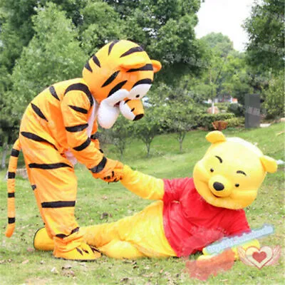 Hot Adult Winnie The Pooh Bear & Tigger Mascot Costume Cartoon Fancy Dress • $145.99