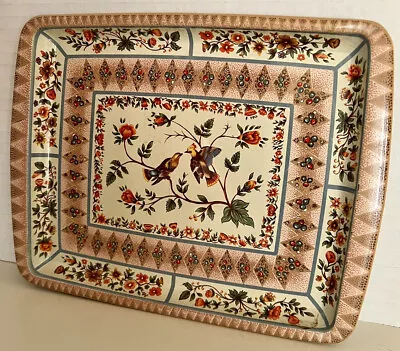 Vintage Designed By Daher Decorated Ware Tin Tray Made In England Floral Birds • $10.99