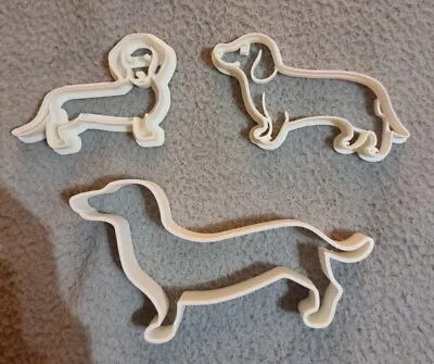 Set Of 3 Dachshund Dogs Cookie Pastry Biscuit Cutters Icing Fondant Clay Kitchen • £9.99
