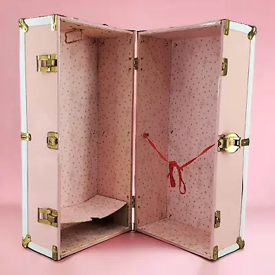 Vintage American Girl Doll Steamer Trunk Pink Chest Wardrobe Closet Case Latches • $55.88