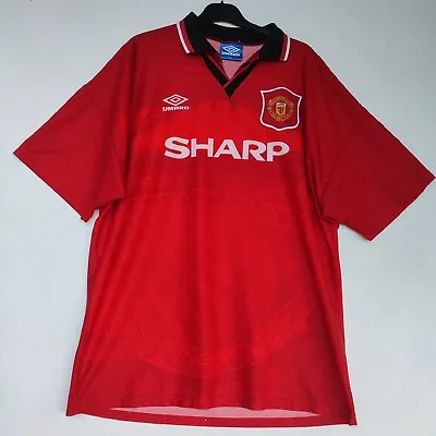 Manchester United 1994 - 1996 Umbro Home Football Shirt #7 Cantona | Men's XL • £99.99