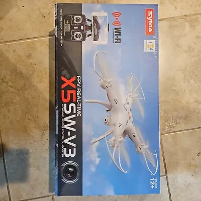 Syma FPV Real-Time X5SW-V3 Drone/cam -- 4 Channel Remote Quadcopter -- White • $29.98