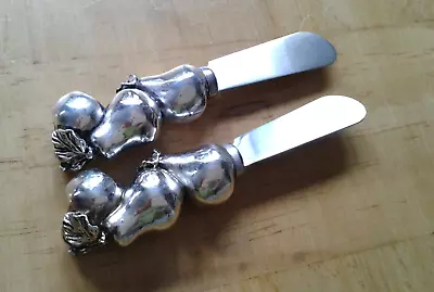 2 Cheese/Pate Knives/Spreaders. Boston Warehouse. Pear Design. 11.7cm • £11.25