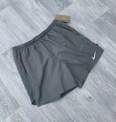 Nike Dri Fit Brief Lined 5  Running Training Shorts - Grey Medium [CZ9062-084] • £22