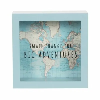 £16.04 • Buy Vintage Map Big Adventures Money Box Retro Atlas Cash Coins Savings Piggy Bank