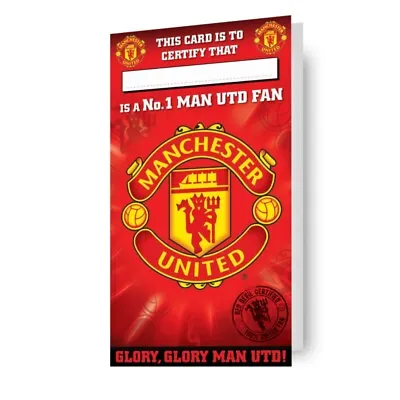 Birthday Card Manchester United Man Utd Fan Certificate Card Official Product • £2.80