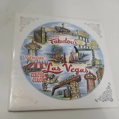 £8.19 • Buy VTG Fabulous Las Vegas Tile Trivet Souvenir Stardust Desert Inn Golden Nugget