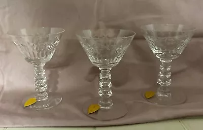 Tiffin Franciscan Martini Glasses Crystal Vintage Set Of 3 • $24.95