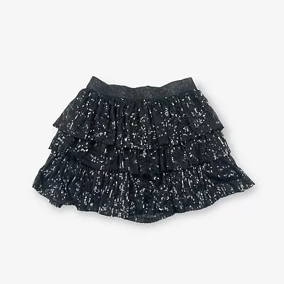 £18 • Buy Vintage Sequin Party Rara Skirt Black (M)