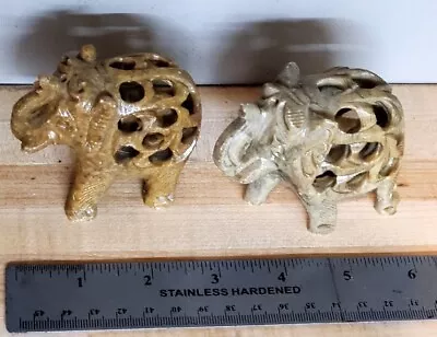 Set Of 2 Decorative Marble Elephant  Decorative 3  • $25