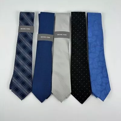 Michael Kors Mens Lot Of 5 Silk/Polyester Assorted Ties & Colors-O/S • $44.99