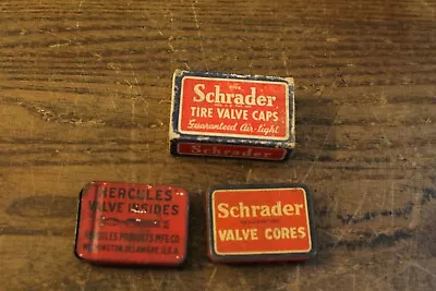 Three Vintage Boxes Of Valve Cores For Tires-2 Schrader-1 Hercules • $40