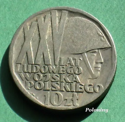 Old Coin Of Poland 10 Zloty 1968 - Anniversary Of Polish People's Republic Army • $3.95