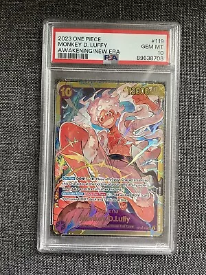 Monkey D. Luffy OP05-119 SEC PSA 10 Awakening Of New Era - One Piece English • $44.99