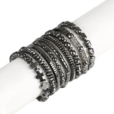 Weight Loss Hematite Stone Healing Adjustable Beads Bracelet For Men Women • $4.42