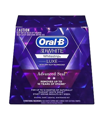 $50 • Buy Oral B 3D White Luxe Advanced Seal Teeth Whitening White Strips 14 Pack