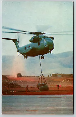 C1960s Chopper Delivers Supplies Black Star Vietnam Helicopter Vintage Postcard • $4.99