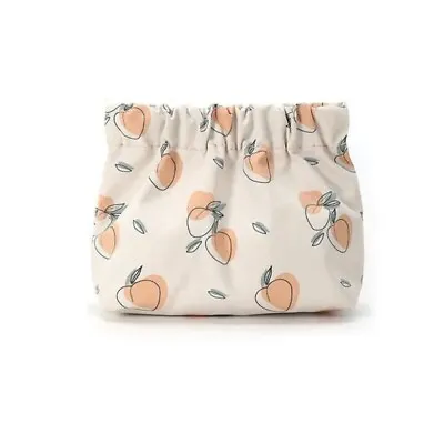 Japanese  Style Mini  Peaches Design Make Up Bag Small Items Travel Pouch • £3.99