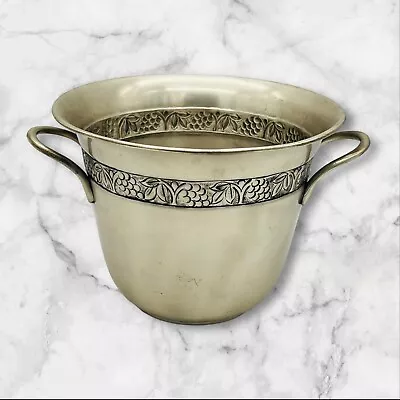 Pottery Barn Ice Bucket Wine Champagne Bottle Cooler Vintage Pewter Home Barware • $29.99