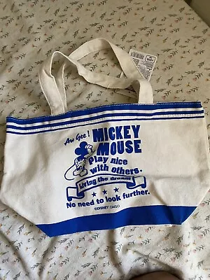 Daiso Disney Mickey Mouse Canvas Tote Bag NWOT • $6