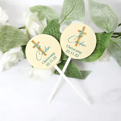 £3.99 • Buy Personalised Chocolate Lollipop Christening Baptism Gift Favour Printed Lolly