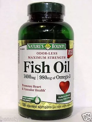 $26.69 • Buy Nature's Bounty Maximum Strength Fish Oil 1400mg, 980mg Of Omega-3, 130 Softgels