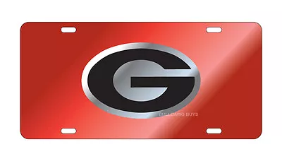 UGA UNIVERSITY OF GEORGIA Red-Silver-Black Mirrored License Plate / Car Tag  • $22.95