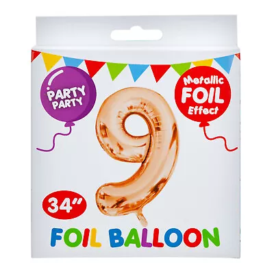 Rose Gold Foil Number 9 Balloon 34  Metallic Party Decoration • $7.46