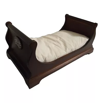Muffy Vanderbear Wood Sleigh Bed Furniture Dark Cherry Mattress Vtg 90s • $39.99
