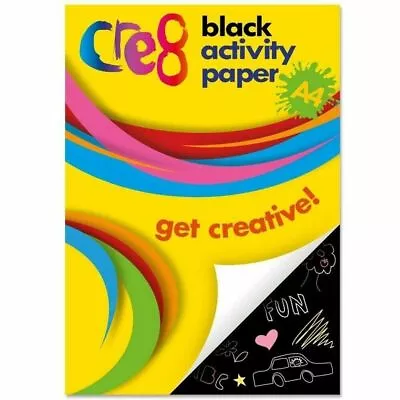 A4 Black Activity Card 60 Sheets Art Paper Craft Office Collage Use 80gsm • £3.15