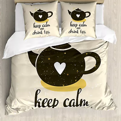 Keep Calm Duvet Cover Drink Tea Teapot • £32.99