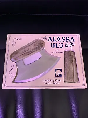 Alaska ULU Knife Faux Bone Handle ULU Factory W/Stand New In Box Vintage 1986 • $19.99