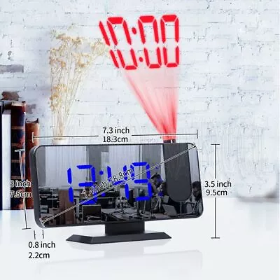 $27.55 • Buy LED Digital Smart Alarm Clock Projection Time Temperature Adjustable Projector