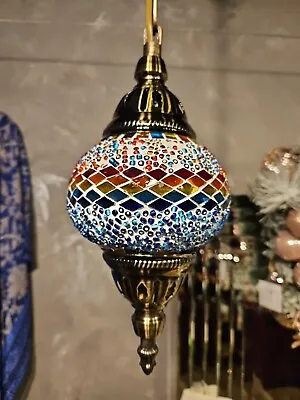 Mosaic Hanging Chandelier Handmade In Turkey • $34.99