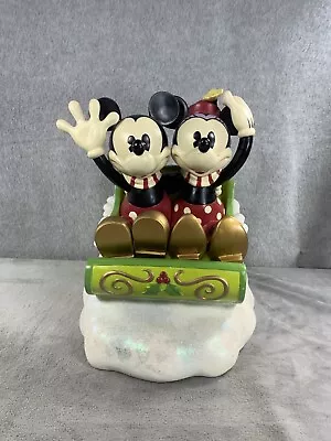 Disney Mickey Mouse & Minnie Christmas Holiday Sleigh Sled Big Fig Figure • $249.98