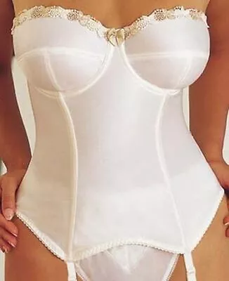 Fantasie Ivory Rose Bustier With Gold Gr.80B 36B Corsage Suspender Belt Bridal • £49.14