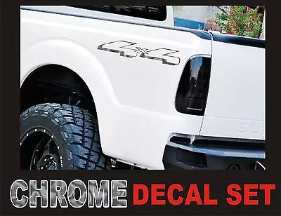 $12.99 • Buy 4x4 Truck Bed Decals, CHROME SILVER (Set) For Ford F-150 And Super Duty